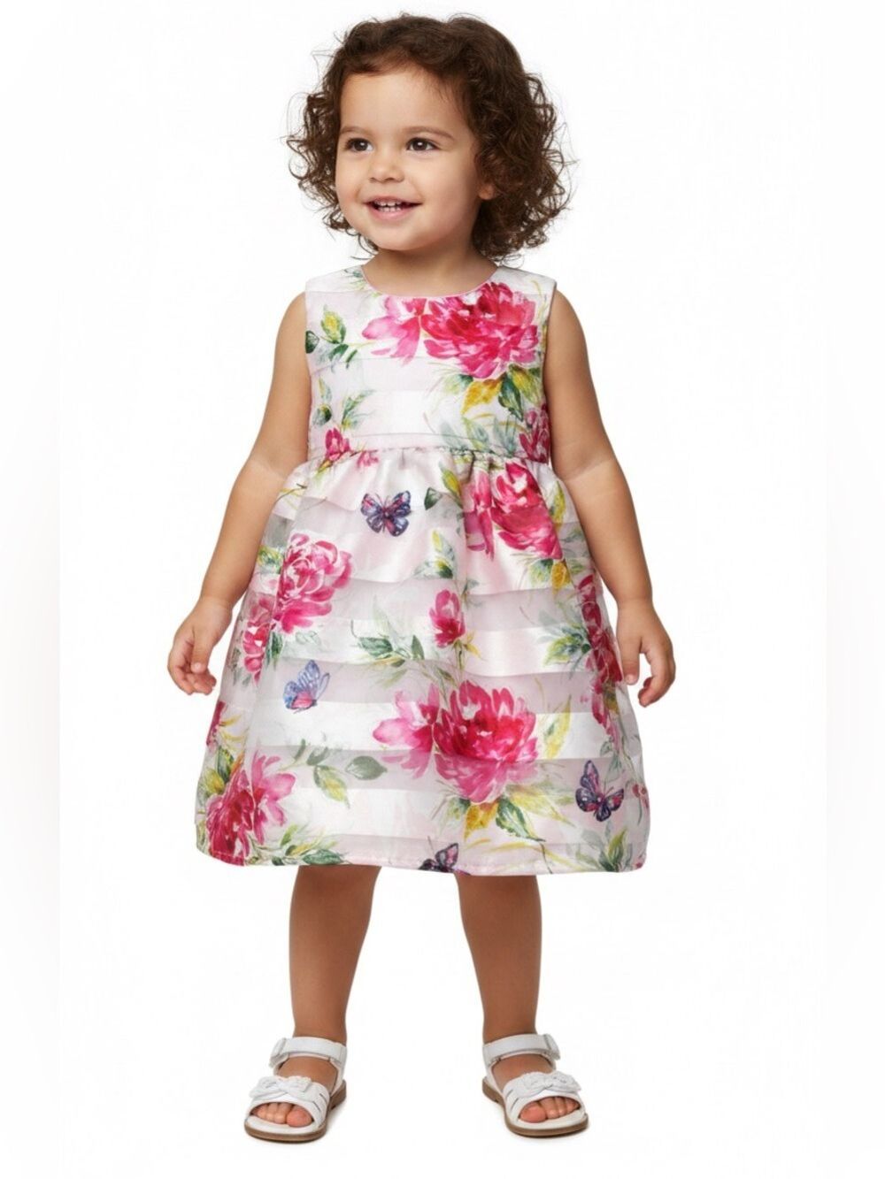 Wonder Nation Floral Party Dress 2T - Elegant White Sleeveless (3 for $12 item)